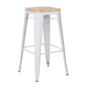 Tabouret industriel / Métal Bois Naturel - Noir