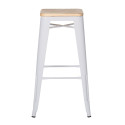 Tabouret industriel / Métal Bois Naturel - Noir