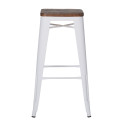 Tabouret industriel / Métal Bois Foncé - Noir