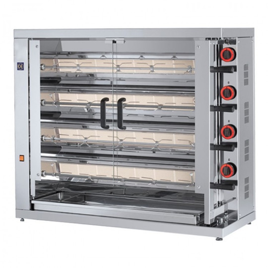 Rôtissoire 4 broches - 20/24 Poulets - Gaz butane / FECA