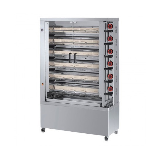 Rôtissoire 6 broches - 30/36 Poulets - Gaz naturel / FECA