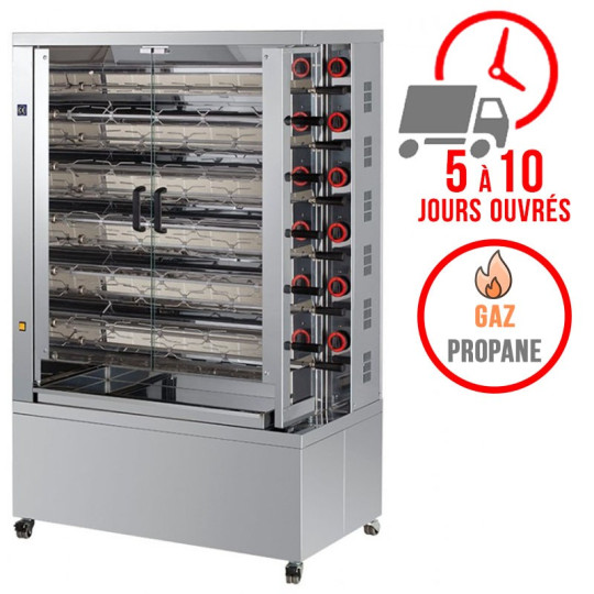Rôtissoire 11 broches - 55/66 Poulets - Gaz propane / FECA