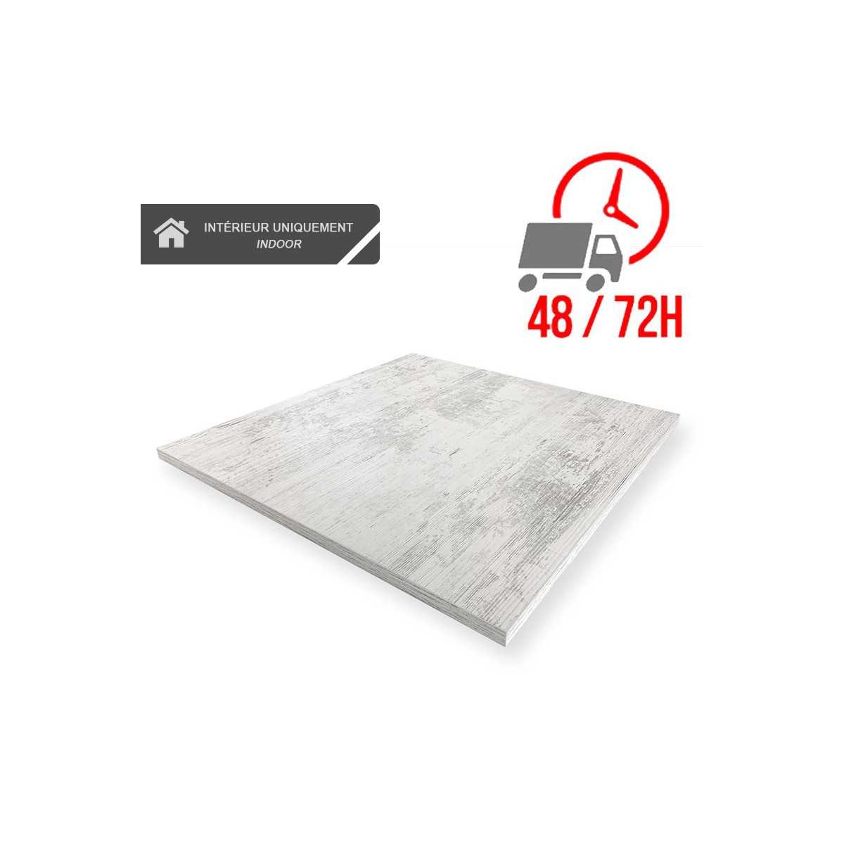 Plateau de table 70x70 cm - Blanc Antique / GOLDINOX