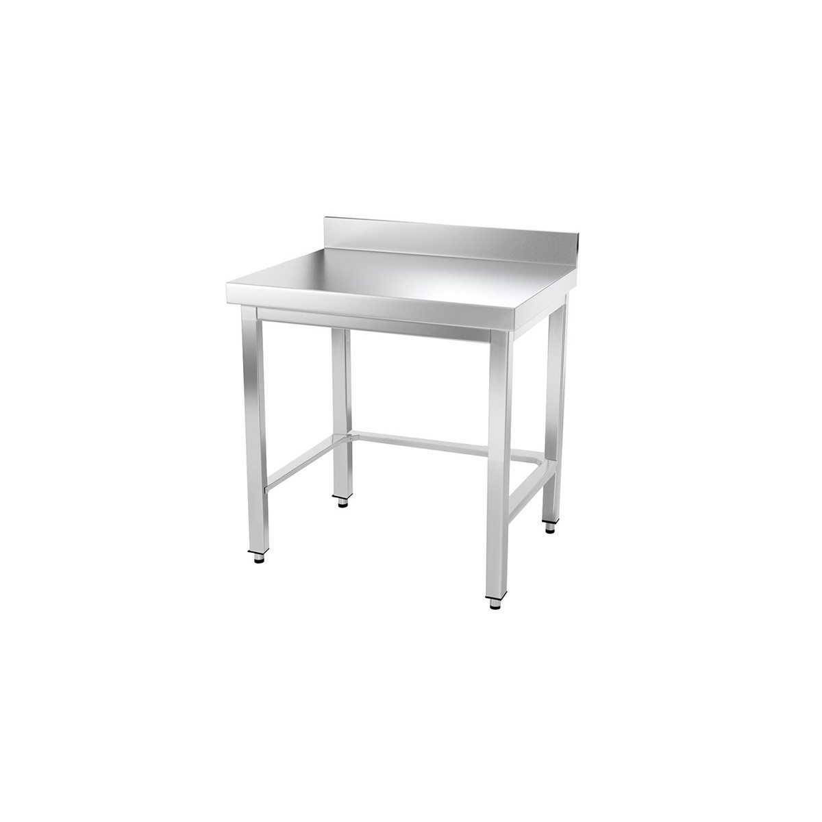 Table inox 800 x 500 mm adossée avec renfort / GOLDINOX