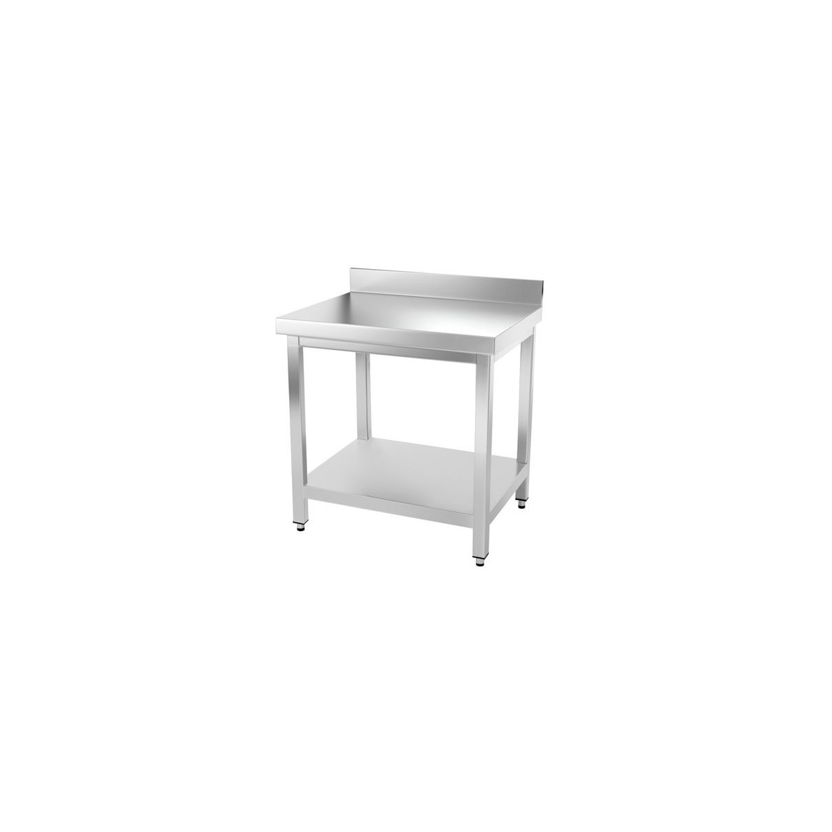 Table inox 800 x 500 mm adossée avec renfort / GOLDINOX