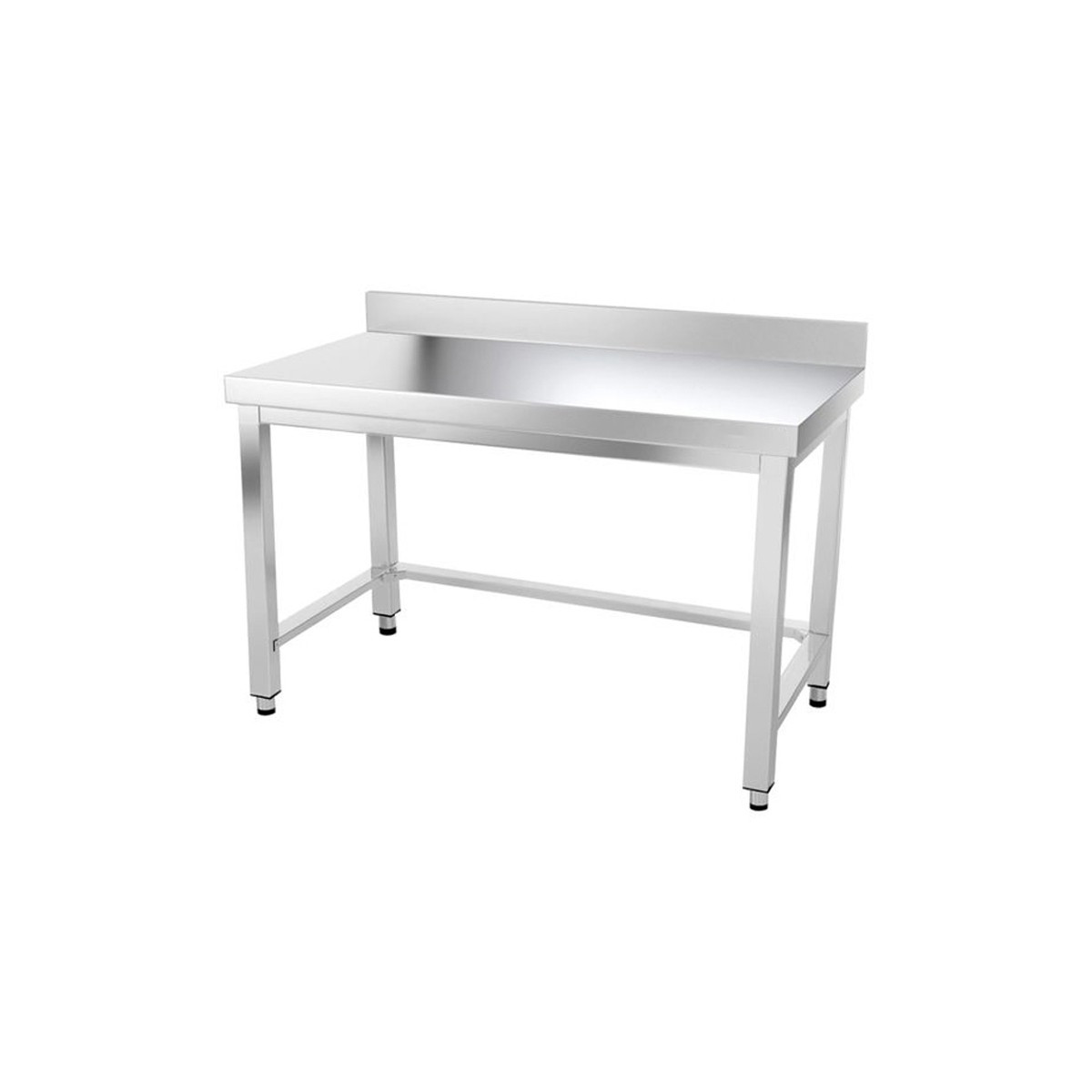 Table inox 1600 x 500 mm adossée avec renfort / GOLDINOX