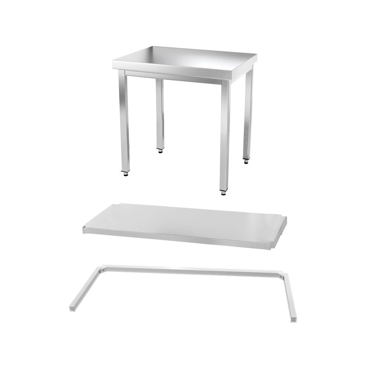 Table inox 800 x 600 mm avec renfort PREMIUM / GOLDINOX