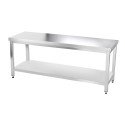 Table inox 2000 x 600 mm avec renfort PREMIUM / GOLDINOX