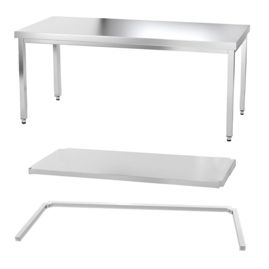 Table inox 2000 x 600 mm avec renfort PREMIUM / GOLDINOX