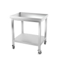 Table inox 800 x 700 mm avec renfort sur roulettes / GOLDINOX