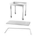 Table inox 800 x 700 mm avec renfort sur roulettes / GOLDINOX