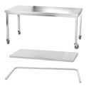Table inox 2000 x 700 mm avec renfort sur roulettes / GOLDINOX
