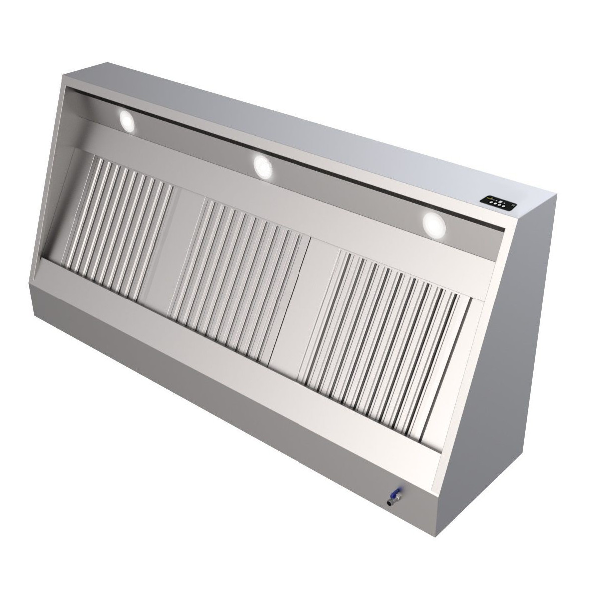Hotte murale 1000 x 700 x 540 mm avec moteur, variateur, éclairage, filtre et robinet de vidange / GOLDINOX