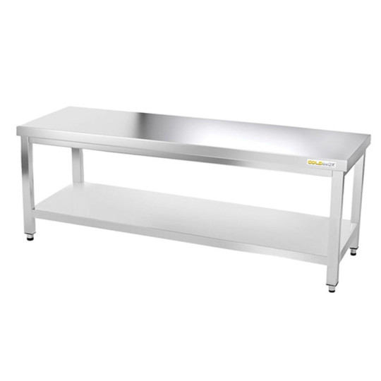 Table inox soubassement 2000 x 600 mm / GOLDINOX