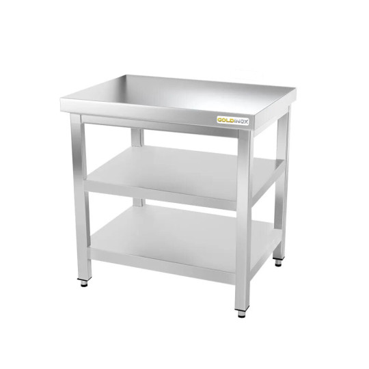Table inox 600 x 500 mm avec 2 étagères / GOLDINOX