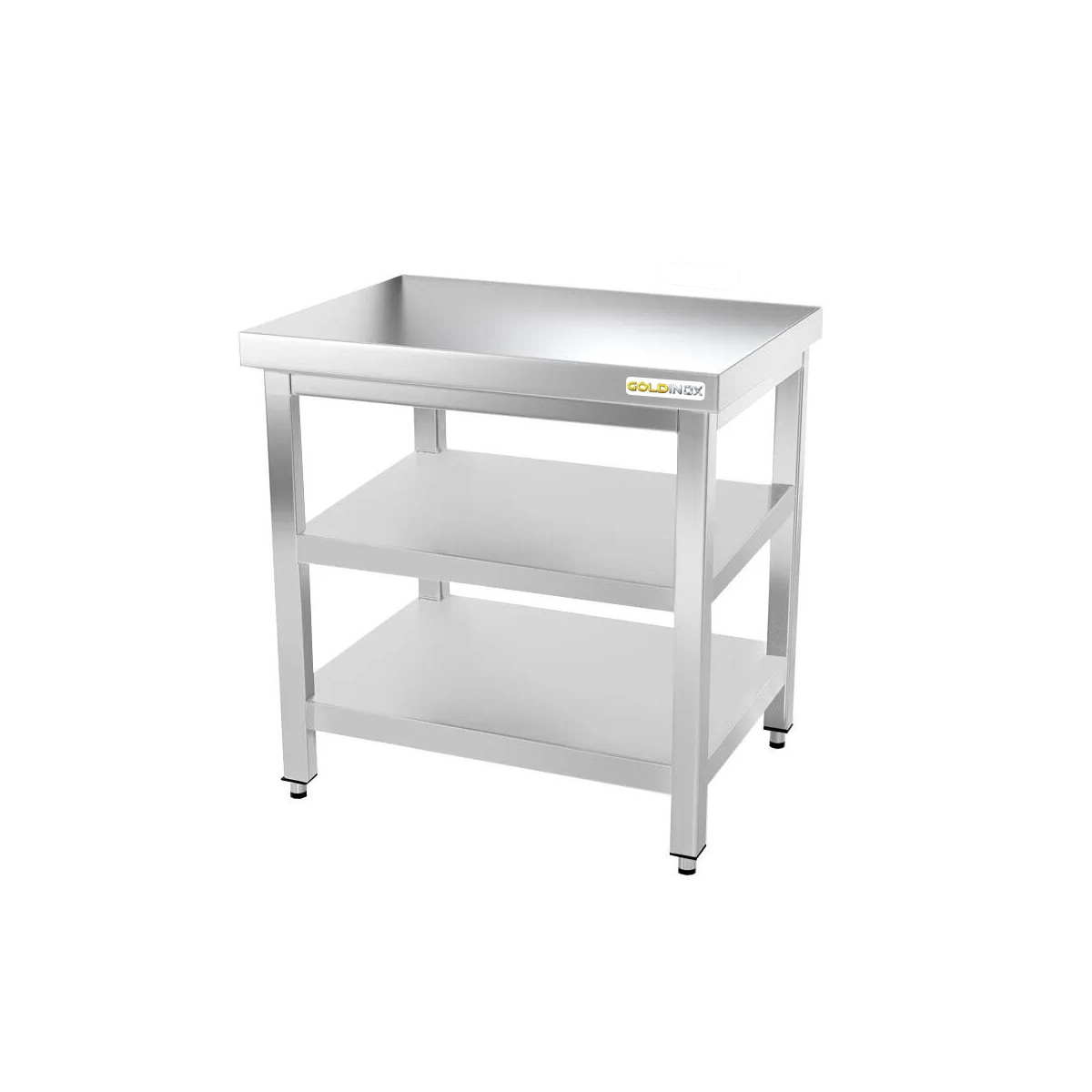 Table inox 800 x 500 mm avec 2 étagères / GOLDINOX