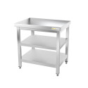 Table inox 800 x 500 mm avec 2 étagères / GOLDINOX