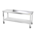 Table inox 2000 x 600 mm sur roulettes PREMIUM / GOLDINOX
