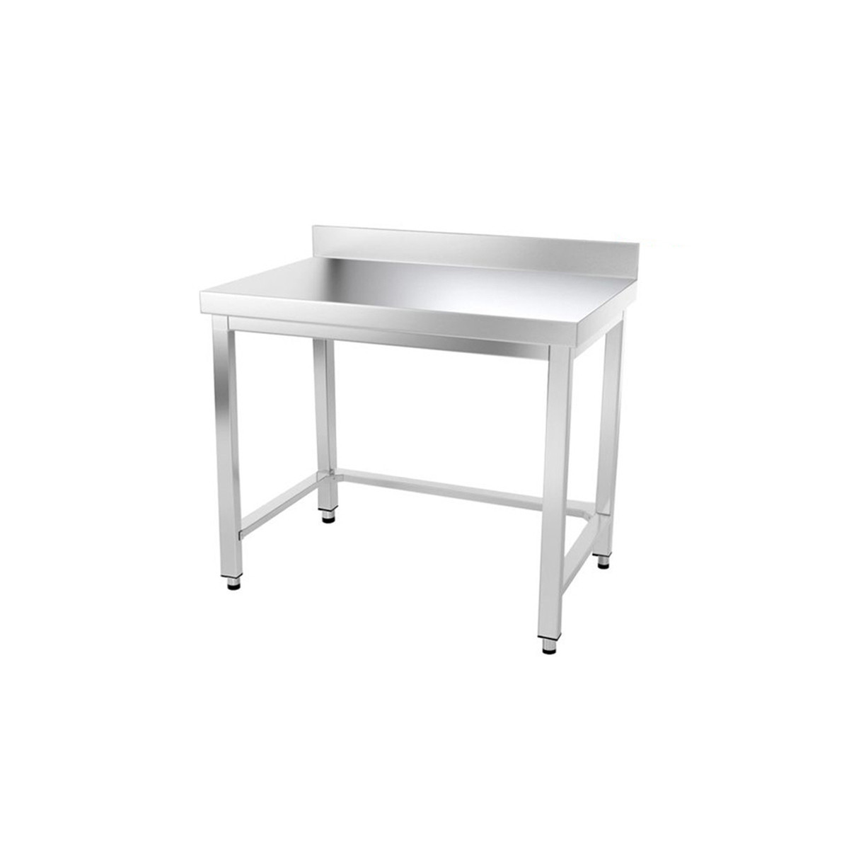Table inox 1200 x 500 mm adossée avec renfort / GOLDINOX