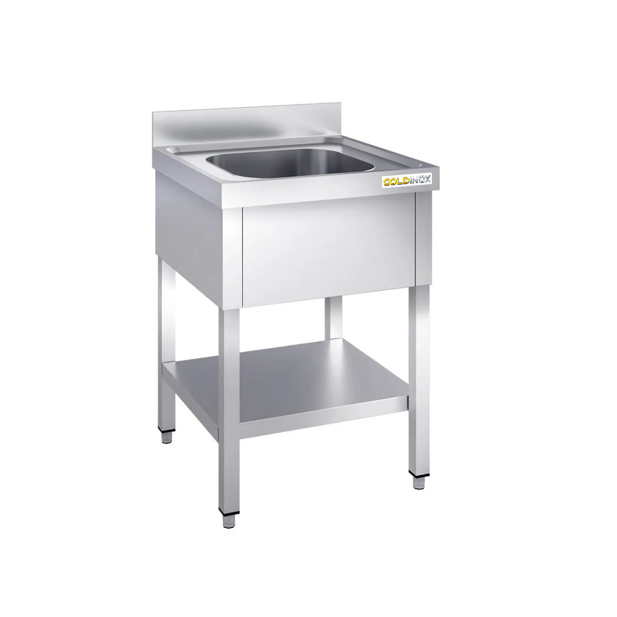 Plonge inox 1 bac - 800 x 700 mm PREMIUM / GOLDINOX 