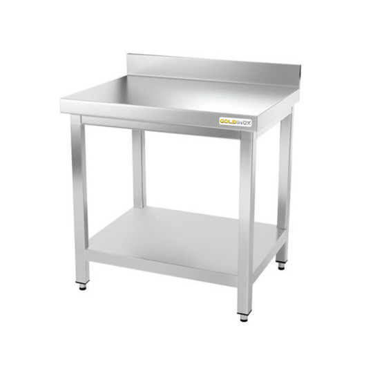 Table inox 800 x 800 mm adossée / GOLDINOX