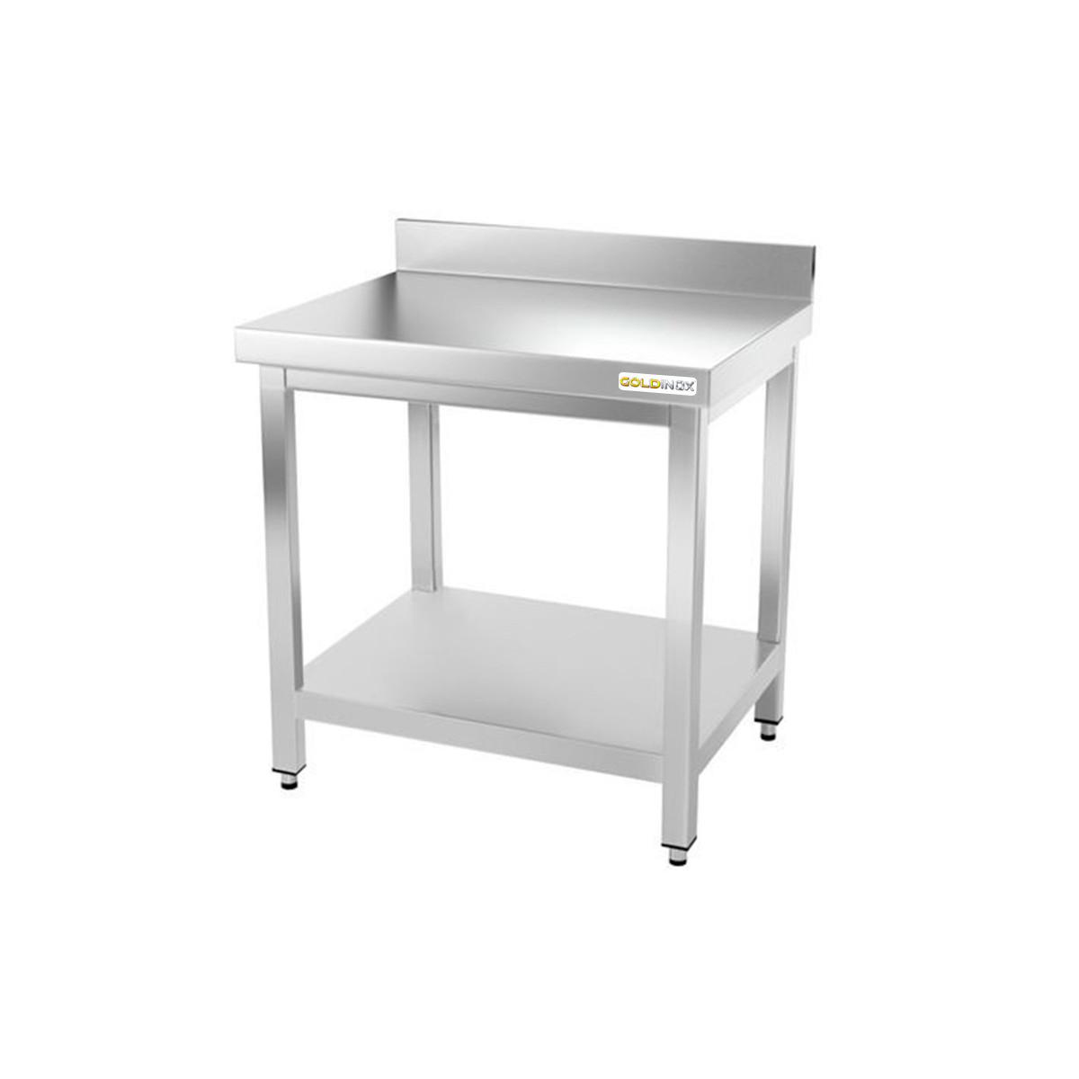 Table inox 800 x 800 mm adossée / GOLDINOX