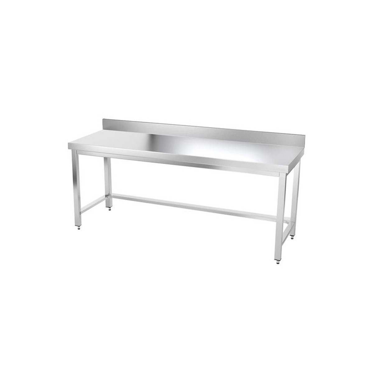 Table inox 1800 x 800 mm adossée avec renfort / GOLDINOX