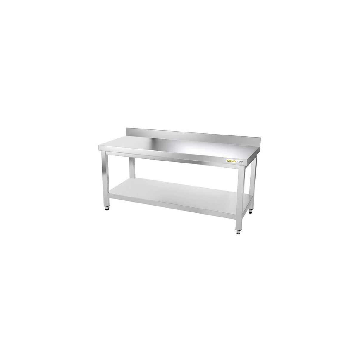 Table inox soubassement 1600 x 800 mm adossée / GOLDINOX 