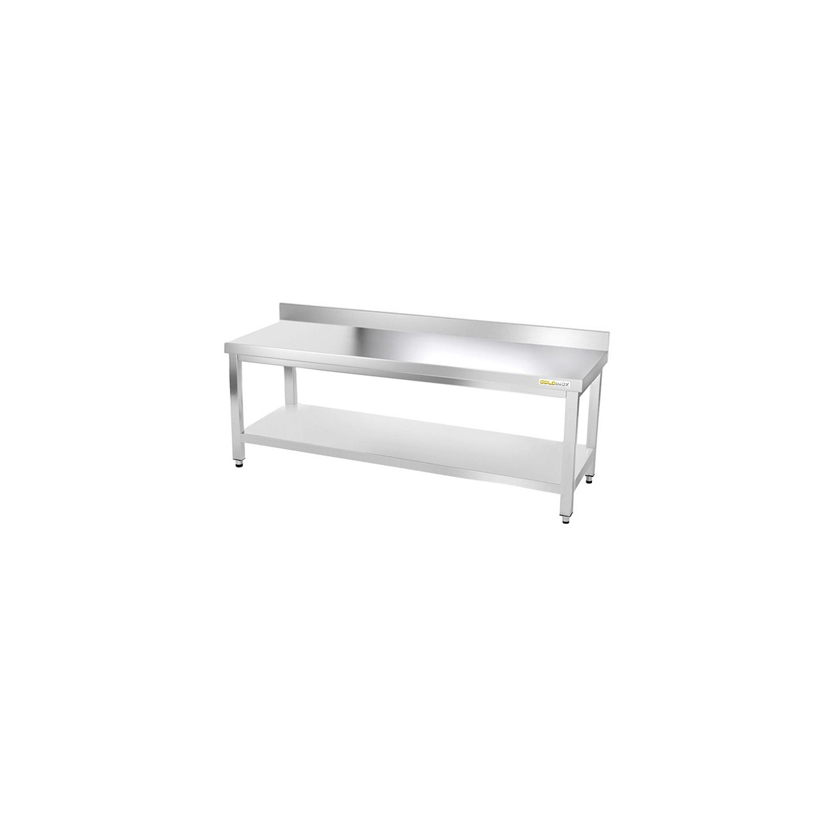 Table inox soubassement 2000 x 800 mm adossée / GOLDINOX 