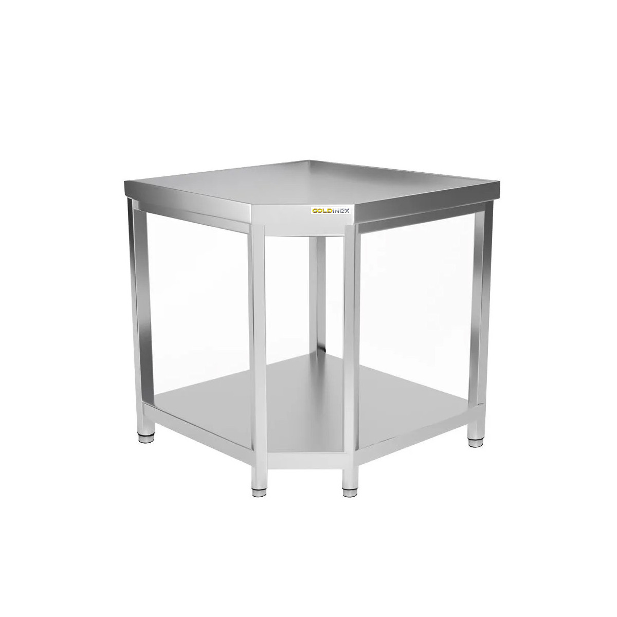Table inox d'angle 1000 x 600 mm / GOLDINOX