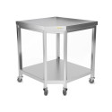 Table inox d'angle 1000 x 600 mm sur roulettes PREMIUM / GOLDINOX