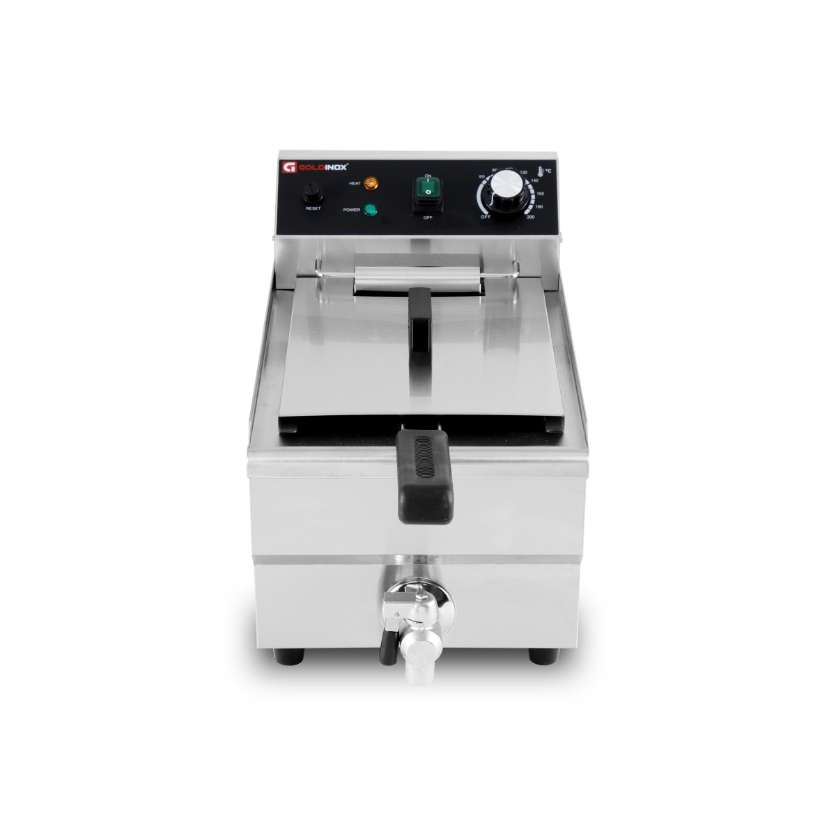 Friteuse électrique 10 Litres avec robinet de vidange à poser - 3 kW / GOLDINOX