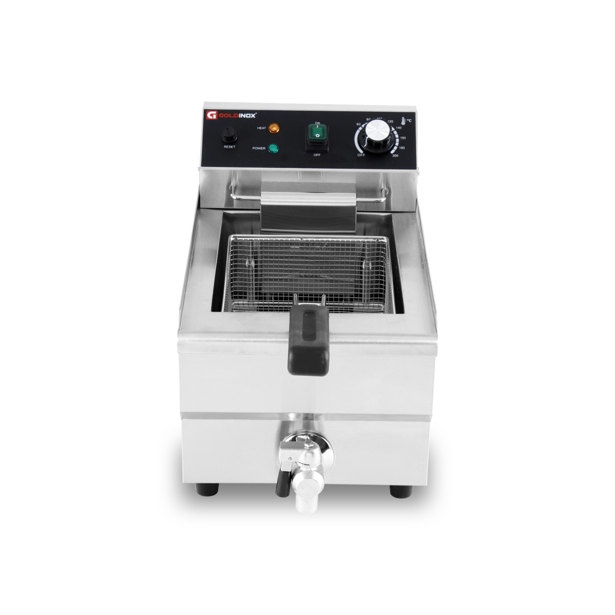 Friteuse électrique 10 Litres avec robinet de vidange à poser - 3 kW / GOLDINOX