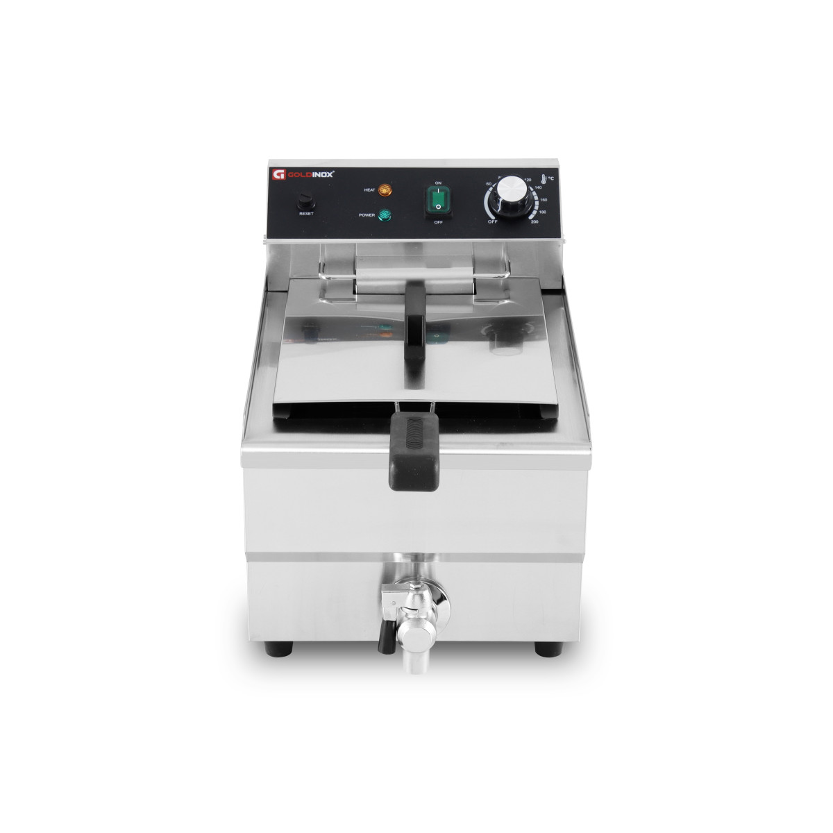 Friteuse électrique 13 Litres avec robinet de vidange à poser - 3,25 kW / GOLDINOX