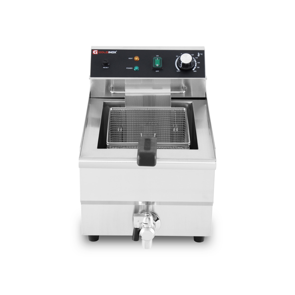 Friteuse électrique 13 Litres avec robinet de vidange à poser - 3,25 kW / GOLDINOX