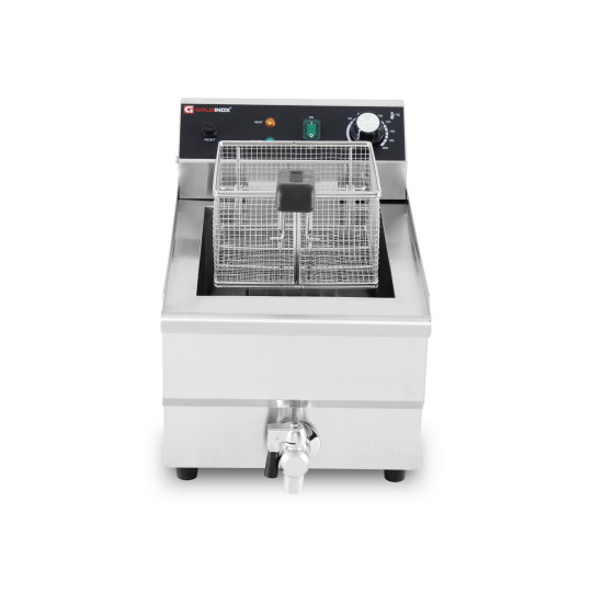 Friteuse électrique 13 Litres avec robinet de vidange à poser - 3,25 kW / GOLDINOX