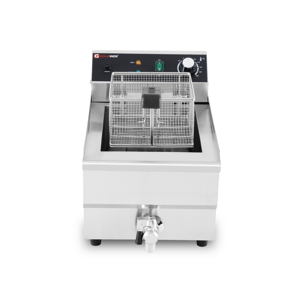 Friteuse électrique 13 Litres avec robinet de vidange à poser - 3,25 kW / GOLDINOX