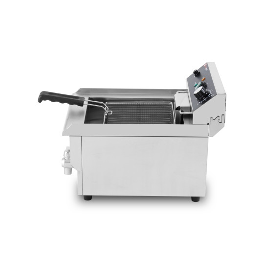 Friteuse électrique 13 Litres avec robinet de vidange à poser - 3,25 kW / GOLDINOX