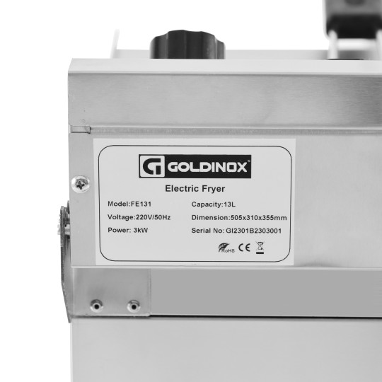 Friteuse électrique 13 Litres avec robinet de vidange à poser - 3,25 kW / GOLDINOX