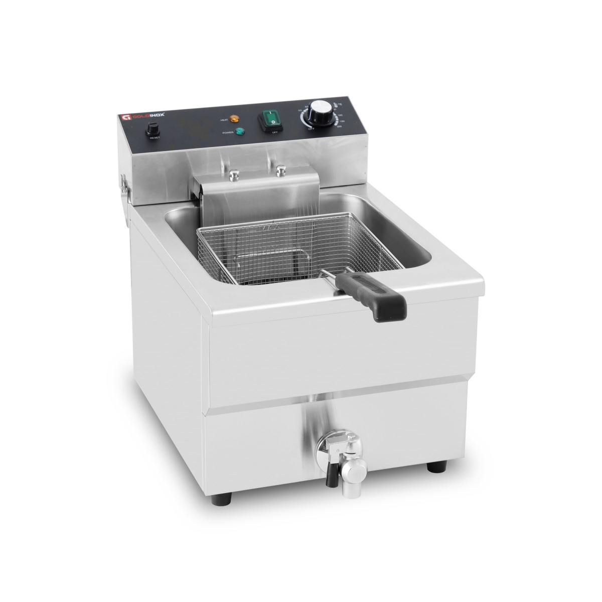 Friteuse électrique 16 Litres avec robinet de vidange à poser - 5 kW (400V) / GOLDINOX