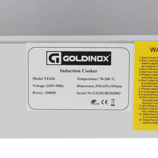 Plaque à induction - 3,5 kW / GOLDINOX