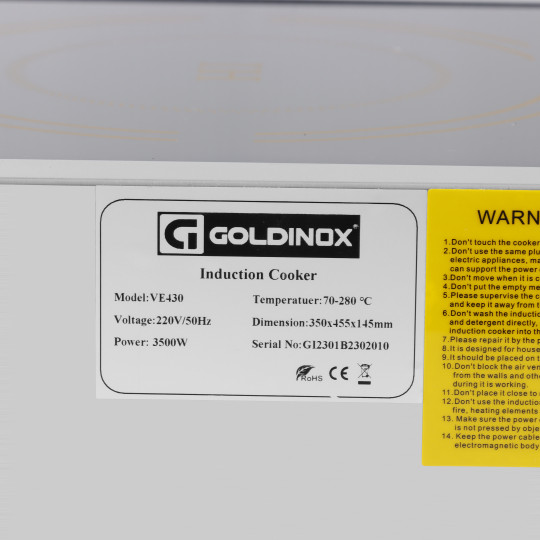 Plaque à induction Premium - 3,5 kW / GOLDINOX