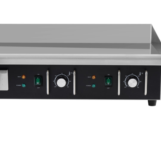 Plaque de cuisson en chrome lisse électrique professionnelle 730 mm - 400V - GOLDINOX