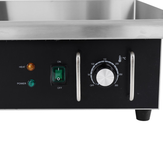 Plaque de cuisson en chrome lisse électrique professionnelle 550 mm - GOLDINOX