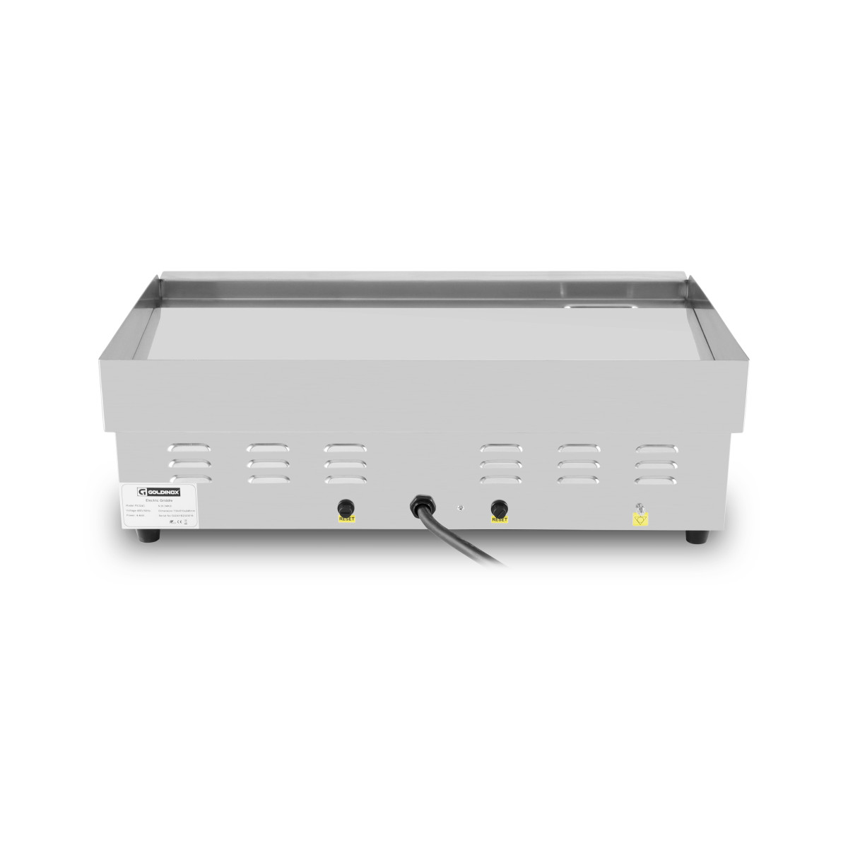 Plaque de cuisson en chrome lisse électrique professionnelle 730 mm - 400V - GOLDINOX