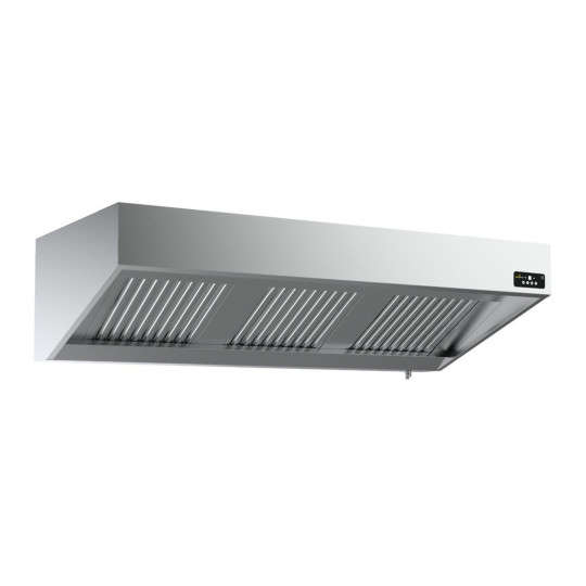 Hotte murale 3000 x 700 x 540 mm avec moteur, variateur, éclairage, filtre et robinet de vidange / GOLDINOX
