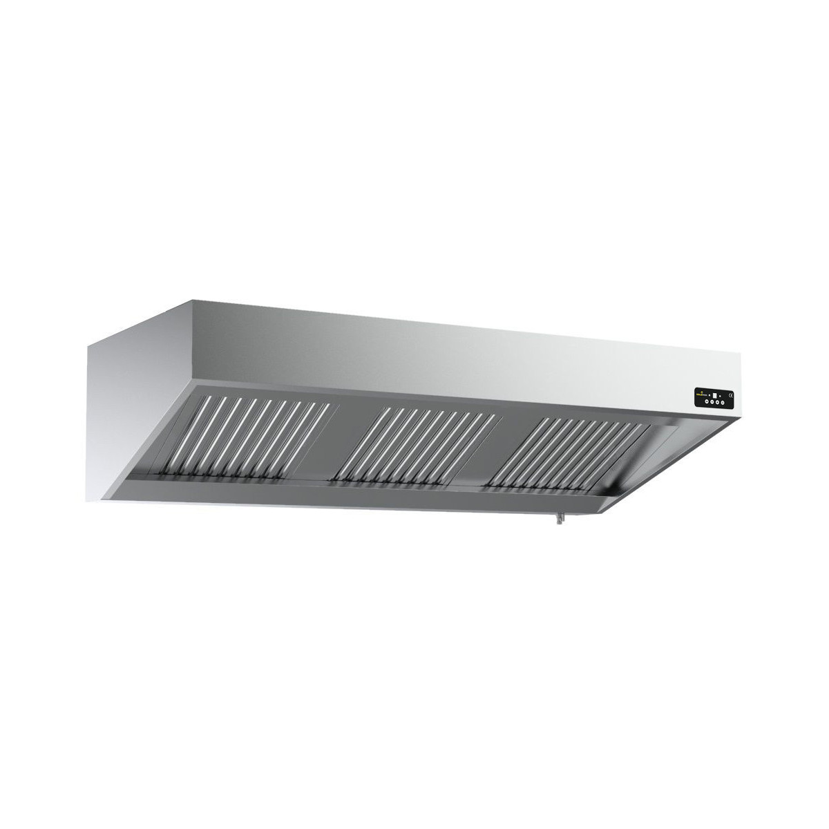 Hotte murale 3000 x 700 x 540 mm avec moteur, variateur, éclairage, filtre et robinet de vidange / GOLDINOX