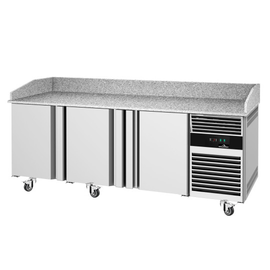 Meuble à pizza réfrigéré avec granit 3 portes Tropicalisée PREMIUM PLUS - GOLDINOX