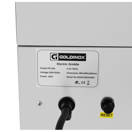 Plaque de cuisson en acier lisse électrique professionnelle 360 mm - GOLDINOX