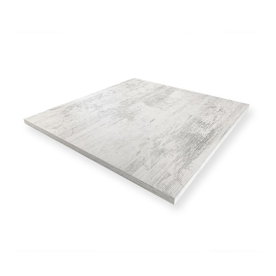 Table complète 60x60 cm Blanc Antique avec pied de table noir / GOLDINOX